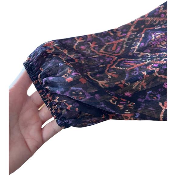 Zara Navy and Pink Patterned Mini Dress - Picture 7 of 14